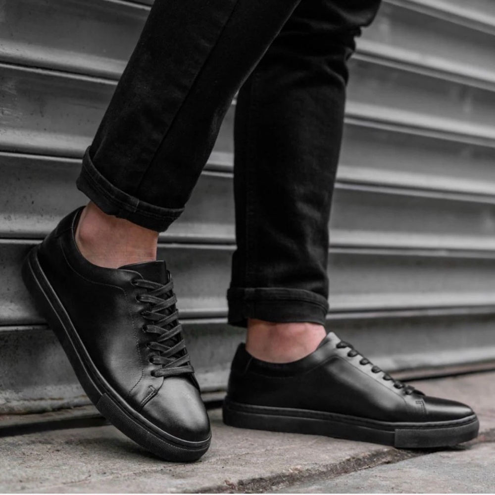 Brand New Thursday Boot Company Black Leather Sneakers Encore - Picture 8 of 10